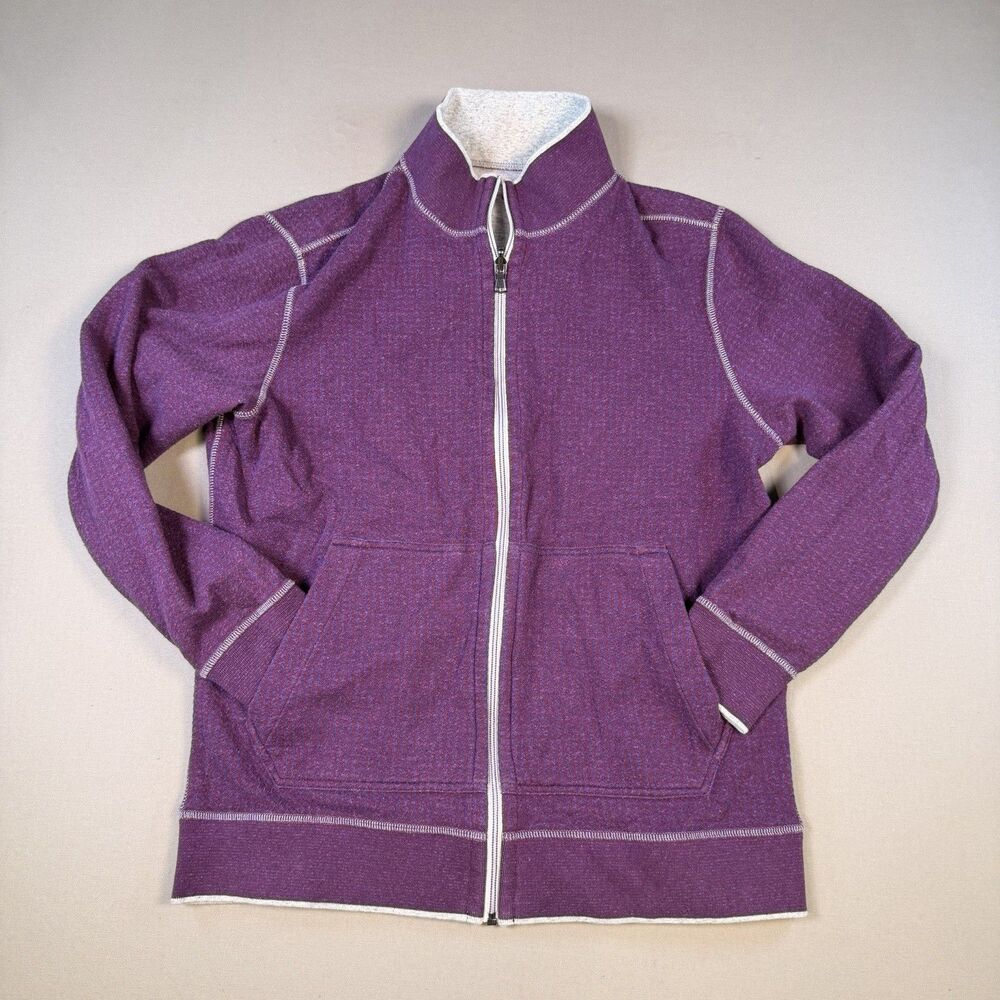 Robert Graham Sweater Mens Medium Purple/Heather Full Zip Reversible